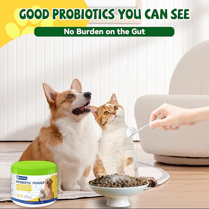 Pet Probiotics Active Peptide Powder Supplement for Dogs & Cats of All Ages with Immunoglobulin,Saccharomyces Boulardii & Bacillus Subtilis – Supports Immune & Digestive Health (200g/7.4 oz) PAWPICO