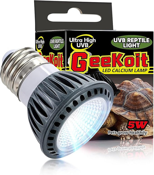 Premium High-Intensity UVB Reptile Light for Optimal Calcium Metabolism,5-Watt 10.0 Desert UVB Light Ideal for Desert-Dwelling Reptiles Bearded Dragons Tortoises (Desert 10.0 UVB) GeeKoit
