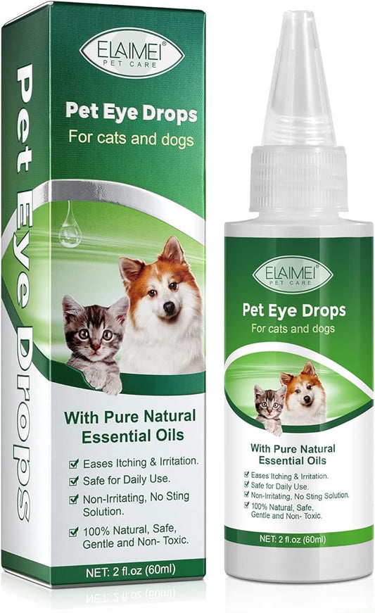 Dog Eye Drops, Eye Cleaner for Dogs & Cats Supports Eyes Infection Relief, Redness & Allergy Eyes Relief, Remove Tear Stain & Eye Debris - Pet Eye Gentle Care Supplement Cats Drops for Eyes - 2 fl oz… PAWPICO