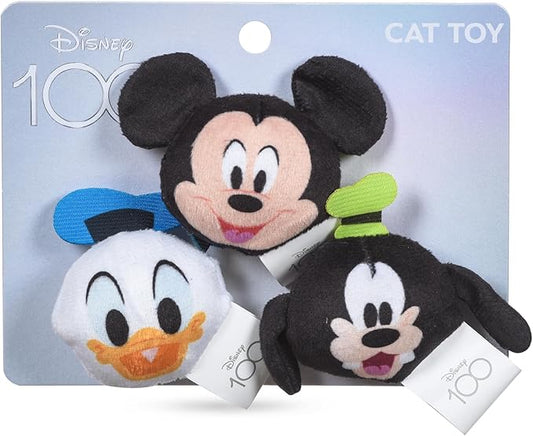 3 Piece Jingle Ball Cat Toys, 1.5in | Disney Cat Toys | Mickey Mouse, Goofy, and Donald Duck Cat Ball Toys with Bells and Catnip for Cats Inspired by Mickey and Friends - PAWPICO