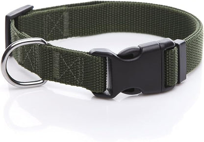 Adjustable Nylon Dog Collar, pet Collar 1 Inch 3/4 Inch 5/8 Inch Wide, for Large Medium Small Dogs(3/4 Inch, Green) TAIDA