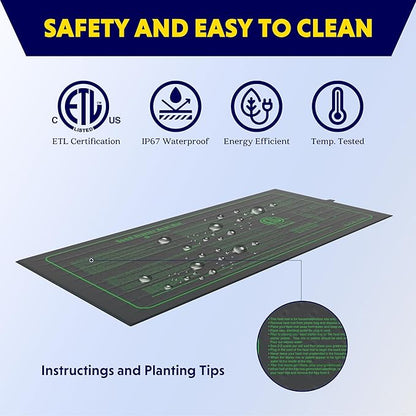 iPower Seedling Heat Mat Waterproof Durable Germination Station Warm Hydroponic Pad for Indoor Home Gardening Seed Starter iPower