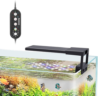 hygger 10W LED Aquarium Light for Plants, Full Spectrum Fish Tank Light with Timer Auto On/Off, 24/7 Lighting with Multi-Color, Adjustable Brightness, External Controller, for Freshwater(7"-12") hygger