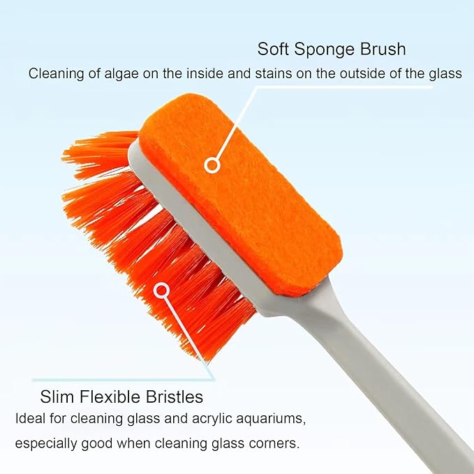 Small Fish Tank Cleaner - Algae Scraper for Glass Aquariums - Aquarium Brush & Scrubber Tool Adapted for Cleaning Glass and Acrylic Aquariums. PAWPICO