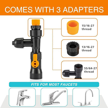 hygger Bucket-Free Aquarium Water Change Kit Fish Tank Auto Siphon Pump Gravel Cleaner Vacuum Tube with Long Hose Water Changer Maintenance Tool 25-FEET Plastic Fitting hygger