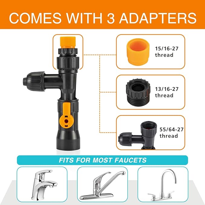 hygger Bucket-Free Aquarium Water Change Kit Fish Tank Auto Siphon Pump Gravel Cleaner Vacuum Tube with Long Hose Water Changer Maintenance Tool 49-FEET Plastic Fitting hygger