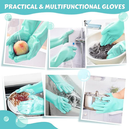 Pecute Large Pet Grooming Gloves with Heat-Resistant, High-Density Silicone Teeth for Washing, Massaging, and Enhanced Five Finger Design - PAWPICO