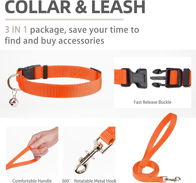 PUPTECK Adjustable Dog Harness Collar and Leash Set Step in No Pull Pet Harness for Small Medium Dogs Puppy and Cats Outdoor Walking Running, Soft Mesh Padded Reflective Vest Harnesses PUPTECK
