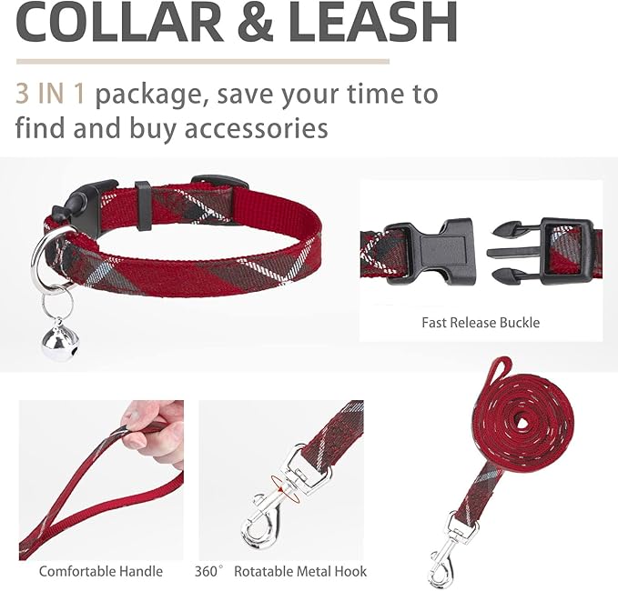 PUPTECK Adjustable Dog Harness Collar and Leash Set Step in No Pull Pet Harness for Small Medium Dogs Puppy and Cats Outdoor Walking Running, Soft Mesh Padded Reflective Vest Harnesses, Red XL PUPTECK