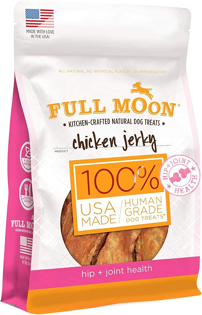 Full Moon Chicken Jerky Healthy All Natural Dog Treats Human Grade For Hip And Joint 6 oz - PAWPICO