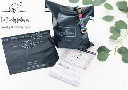 Lucky Love Dog Collar and Leash Combo, Cute Collar and Leash Set for Large Female Dogs, Part of Purchase Donated to Rescue (Large, Caroline, Combo) LuckyLoveDog