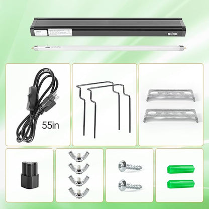 Oiibo T5 HO Reptile Light Fixture UVB Lighting Combo Kit, Reptiles Terrarium Lamp Hood Light Fixture Include UVB 5.0 Rainforest Reptile Light for Chameleon Arboreal Geckos Lizard (24W) OIIBO