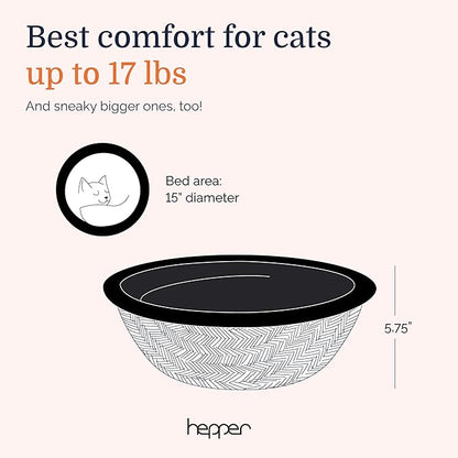 Hepper Cat Nest - Washable Cat Bed with Removable Fluffy Fleece Liner - Cozy Comfy Calming Cat Bed Round Shape - Cat Warming Bed - Donut Cat Bed Desk Ready - Small Cat Bed for Indoor Cats - PAWPICO