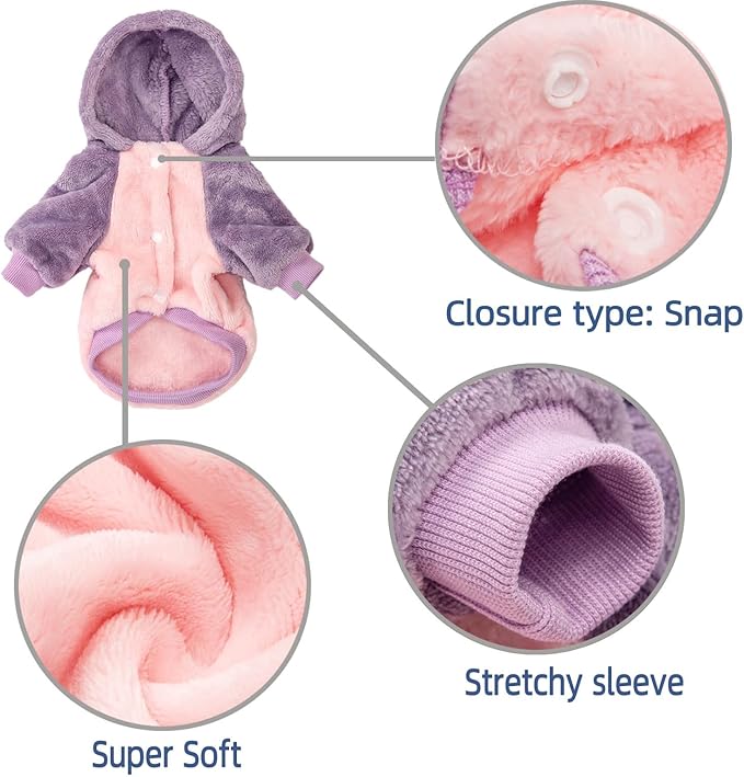 FabriCastle Dog Hoodie Sweater, Dog Clothes, Dog Coat, Dog Jacket for Small or Medium Dogs Boy or Girl, Ultra Soft and Warm Cat Pet Sweaters (Pink Body, Medium) - PAWPICO