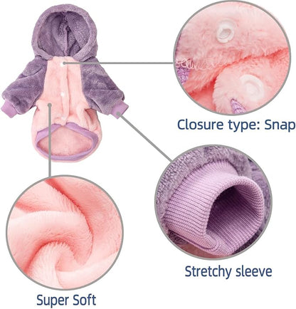 FabriCastle Dog Hoodie Sweater, Dog Clothes, Dog Coat, Dog Jacket for Small or Medium Dogs Boy or Girl, Ultra Soft and Warm Cat Pet Sweaters (Pink Body, Medium) - PAWPICO