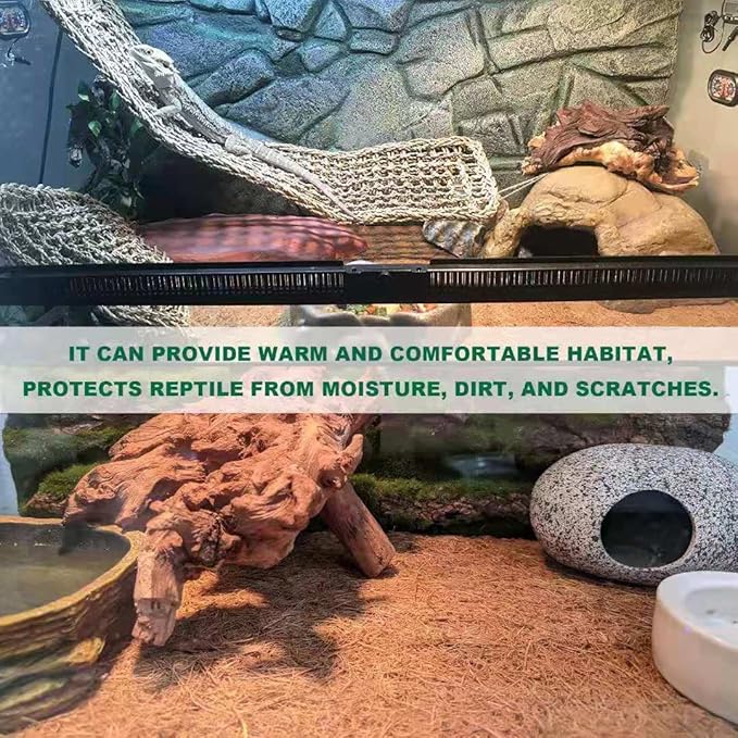 Reptile Carpet Coconut Fiber, 36" x 18" Reptile Terrarium Substrate Liner, Tortoise Bedding Carpet Mat Supplies for Pet Lizard, Chameleon, Bearded Dragon, Leopard Gecko, Iguana SISIPAILIFE