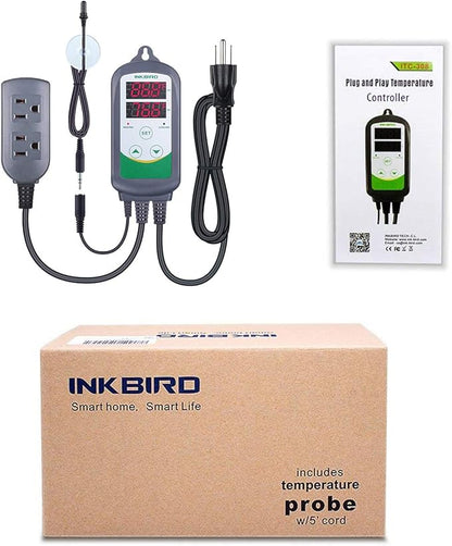 Inkbird ITC-308S Aquarium Heating and Cooling Dual Stage Temperature Controller Freshwater Saltwater Aquarium Tropical Fish Ornamental Shrimp Inkbird