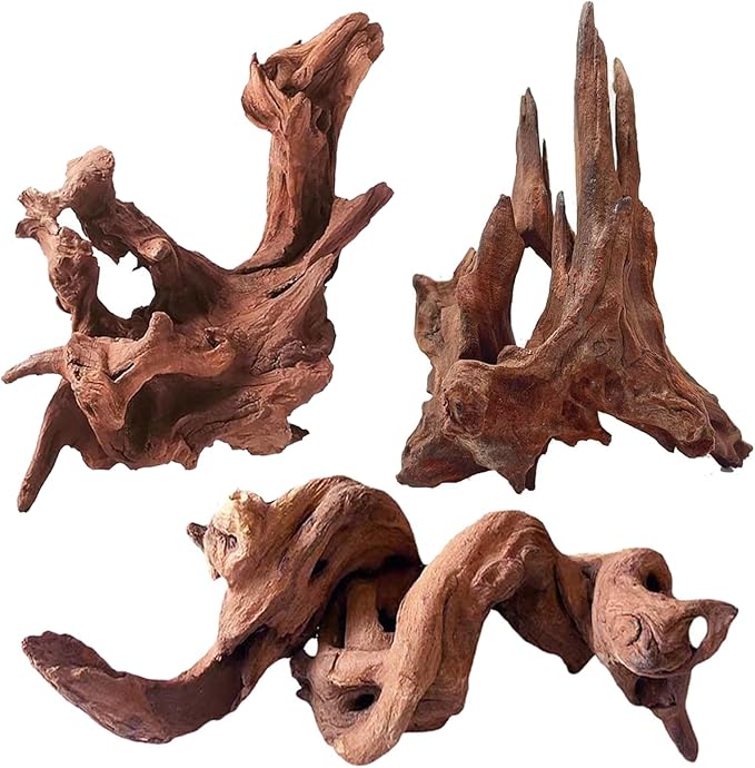 Natural Large Coral Driftwood for Aquarium Fish Tank Decorations Reptile Decor, Assorted Driftwood Branch 7-11" Pack of 3 Jorewood