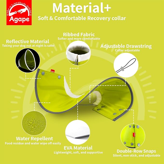 Agape Soft Dog Cone for Small Dogs & Cats, Comfy Dog Recovery Collar After Surgery, Adjustable E Collar Alternative to Stop Licking, Protective Elizabethan Collar for Pup&Kitty, Comfortable Dog Cones Agape