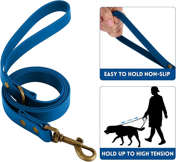 Wisedog Dog Collar and Leash Set Combo: Adjustable Durable Pet Collars with Dog Leashes for Small Medium Large Dogs,Includes One Bonus of Poop Bag Holder (S, Blue) WisedogPetSupplies