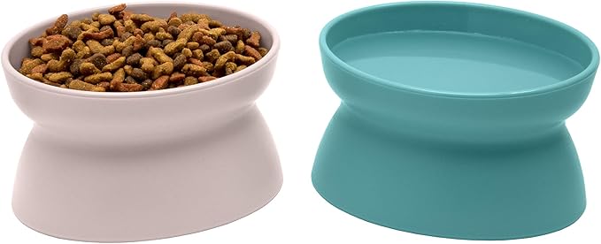 Kitty City Raised Cat Bowls, Small Bowl 2pk (Pastel) - PAWPICO