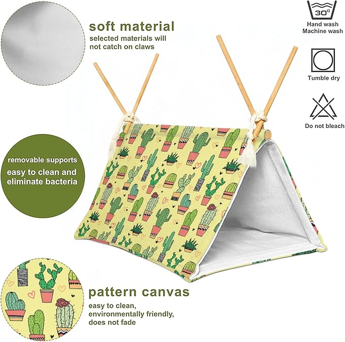 Bearded Dragon Tent Bed,Cactus Pattern Reptile Bearded Dragon cage/hides and Caves/Habitat Hideout… (Cactus 1) Aipush