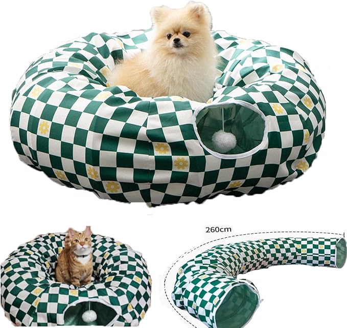 Premium Design Patent, Suitable for Multiple Cats to use at Once, Including cat Toys, cat Tunnel, cat mat, cat Tunnel Bed – Suitable for Small, Medium, and Large Cats. Cat Playground._Flower - PAWPICO