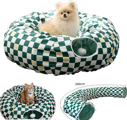 Premium Design Patent, Suitable for Multiple Cats to use at Once, Including cat Toys, cat Tunnel, cat mat, cat Tunnel Bed – Suitable for Small, Medium, and Large Cats. Cat Playground._Flower - PAWPICO