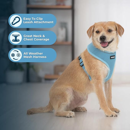 Voyager Aerolite No Pull Mesh Dog Harness with Lightweight, Soft, Breathable, Reflective Stitching, and Adjustable Straps for Walking, Running, Training, Heavy Duty and Durable - Baby Blue, XL BestPetSuppliesLLC