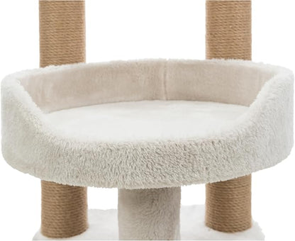 TRIXIE Isaba Scratching Post with Two Platforms, 2-Sisal Scratching Post, 24.5-inches Tall, Light Gray/Brown - PAWPICO