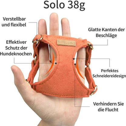 Puppytie No Pull Dog Harness with Multifunction Dog Leash,Soft Adjustable No Choke Escape Proof Pet Harness Vest for Medium Dogs or Large Dogs,Orange,M - PAWPICO