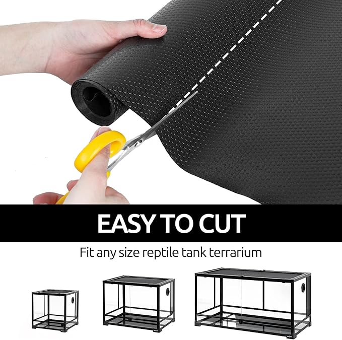 REPTIZOO Reptile Substrate Mat Terrarium Carpet, 118" x 23.6" Non-Adhesive Reptile Terrarium Bedding Substrate Liner, Reptile Tank Accessories for Bearded Dragon,Leopard Gecko,Lizard,Tortoise REPTIZOO