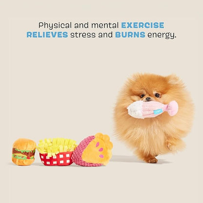 Barkbox Dine & Dash Dog Toy Bundle – Squeaky Dog Toys – Plush Dog Toys – Puppy and Pet Toys for Small Dogs - PAWPICO