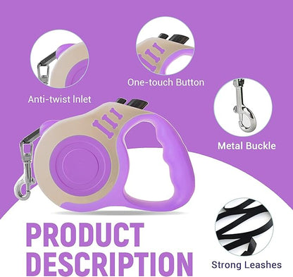 Retractable Dog Leash Automatic Telescopic Tractor Dog Tape, Pet Tape 10/16 FT Durable and Convenient, with Non-Slip Handle, Suitable for Small and Medium-Sized Dogs LIEVUIKEN
