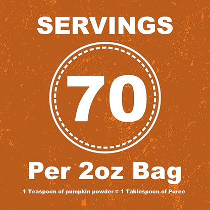 Whole Life Pet Pumpkin Powder for Dogs and Cats. Firms Stool, Relieves Diarrhea. Mix with Water for Instant Puree. No Mess or Waste from Cans. Human Grade Quality - PAWPICO