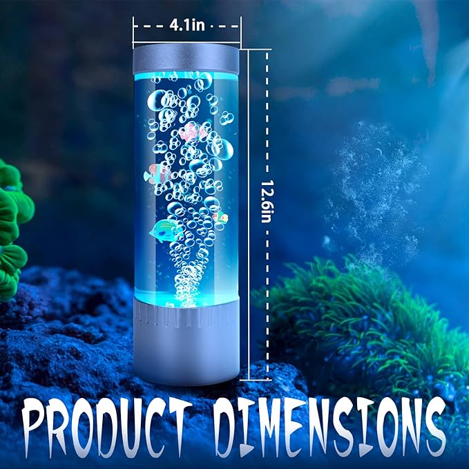 Bubble Fish Lamp, Sensory Bubble Tube Lamp, Artificial Fish Tank with Moving Fish, to Light Up Your Life Like a Lamp, Fish Tank Light and Aquarium Lamp, Excellent Gift for Kids & Adults SHTALHST