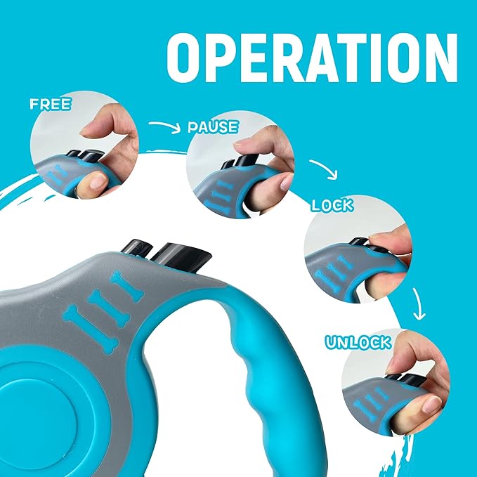 Retractable Dog Leash Automatic Telescopic Tractor Dog Tape, Pet Tape 10/16 FT Durable and Convenient, with Non-Slip Handle, Suitable for Small and Medium-Sized Dogs LIEVUIKEN