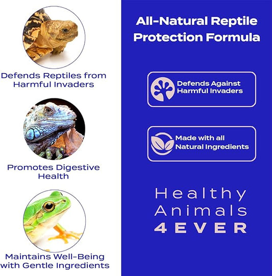 HealthyAnimals4Ever Reptile Protection Formula - Defends Against Internal & External Harmful Invaders, Supports Digestive Health & Vitality - Safe & Gentle Care - 300 Count HealthyAnimals4ever