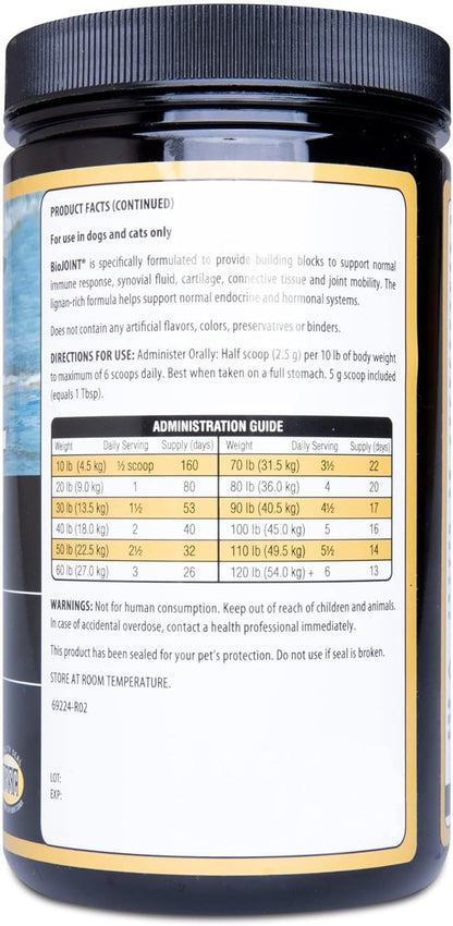 BioJOINT Advanced Joint Mobility Support, Advanced Hip, Joint, Cartilage & Connective Tissue Support, 53-Day Supply for 30-lb. Animal, 14-oz. Powder FloraHealth