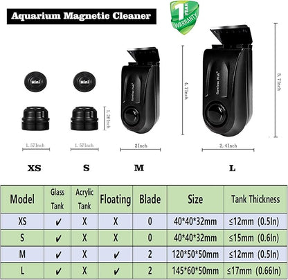 Carefree Fish Aquarium Mini Super Magentic Cleaner Tank Small Algae Scraper Fish Bowl Magnet Brush for Glass Tank No Floating Bewatermyfriend