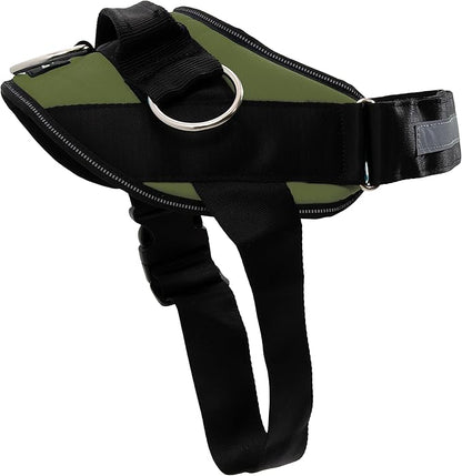 ShawnCo Essential Dog Harness, No-Pull Pet Vest with 3 Leash Clips, No Choke, Reflective, Adjustable and Padded, for Easy Walking and Training for Small, Medium and Large Dogs (Olive Green, L) SHAWNCO