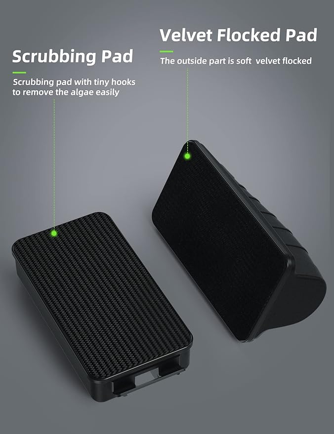 Jasonwell Magnetic Aquarium Fish Tank Cleaner Magnet Scraper for Glass Aquariums Cleaning Tools Scrubber Floating Brush (L) Jasonwell