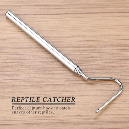 Snake Hook, Stainless Steel Extensible Telescoping Snake Catcher Hook Collapsible Reptile Hook Telescoping Capture Hook for Catching Handling Grabber Separate Small Pet Snake ViaGasaFamido