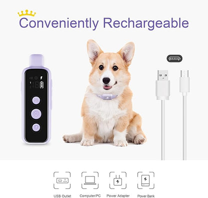 Bousnic Shock Collar for Dogs - Waterproof Rechargeable Dog Electric Training Collar with Remote for Small Medium Large Dogs with Beep, Vibration, Safe Shock Modes (8-120 Lbs) (Purple) - PAWPICO
