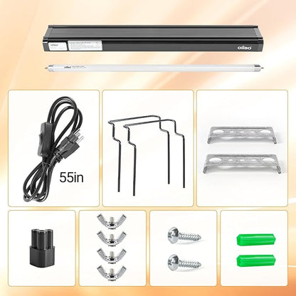 Oiibo T5 HO Reptile Light Fixture UVB Lighting Combo Kit, Reptiles Terrarium Lamp Hood Light Fixture Include UVB 10.0 Desert Reptile Light for Bearded Dragon Gecko Lizard (24W) OIIBO