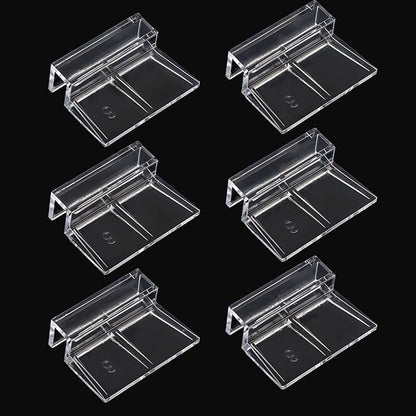 6 PCS Aquarium Lid Clips, 8mm Clear Acrylic Fish Tank Lid Holder for Rimless Aquarium Glass Top, Aquarium Cover Support Clamps Fish Tank Top Cover Hoods(8MM) PAWPICO