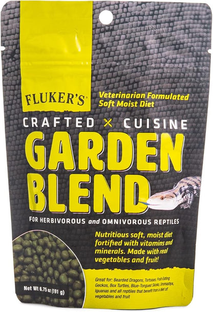 Fluker's Crafted Cuisine Diet, Garden Blend, Herbivorous and Omnivorous Reptile Food, Made with Real Fruits & Veggies, 6.75 oz Flukers
