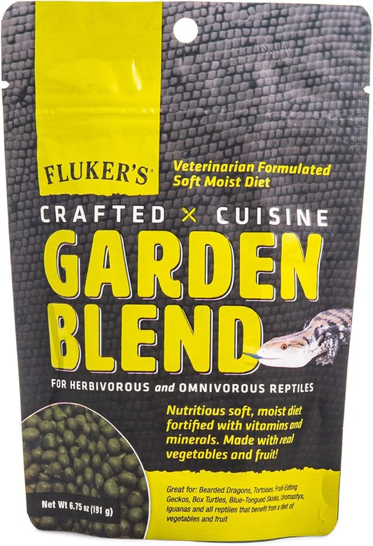 Fluker's Crafted Cuisine Diet, Garden Blend, Herbivorous and Omnivorous Reptile Food, Made with Real Fruits & Veggies, 6.75 oz Flukers