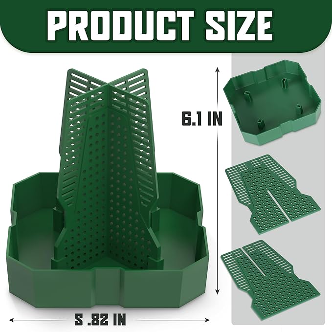 Chameleon Feeding Bowl for Reptile Terrarium, Climbable Design for Reptile to Hunt, Suitable for Feeding Lizards, Bearded Dragons, Geckos, Guardians, Frogs, Green, Large Fischuel
