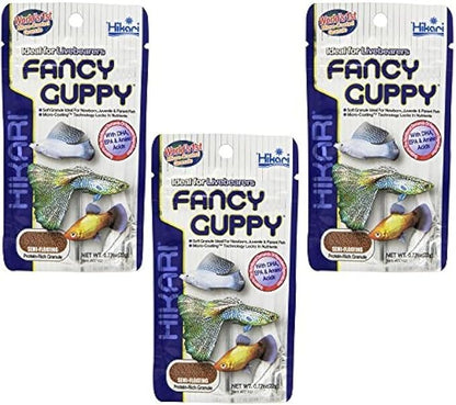 (3 Pack) Hikari Usa Tropical Fancy Guppy For Pet Health, 0.77-Ounce Each Hikari